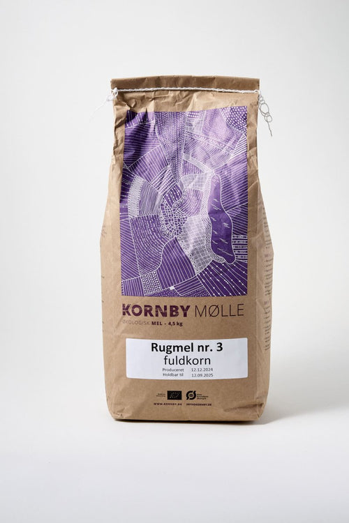 Kornby Mølle Fuldkorn Rugmel Nr3 Øko 4,0 kg